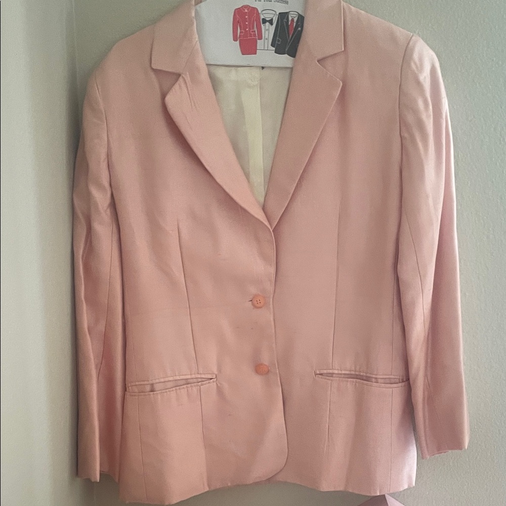Women's Vintage Raw Silk Pink Blazer